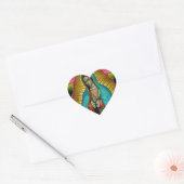 Onze dame Mary van Guadalupe Zarape-Stickers Hart Sticker (Envelop)