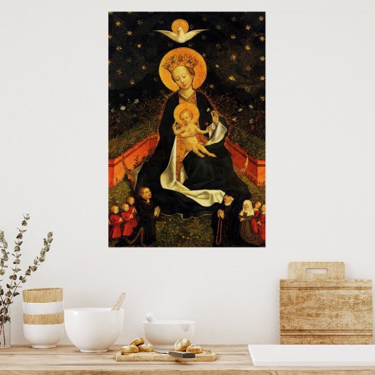 Onze dame Mary van het Poster van de Crescent Moon (Keuken)