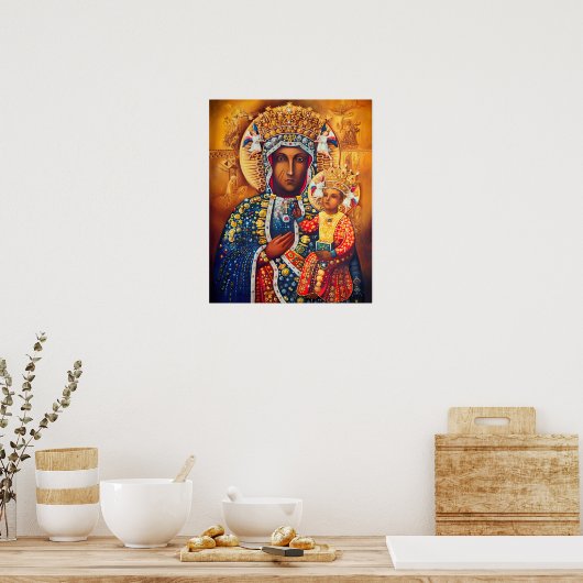 Onze dame Mary Vladimir Czestochowa Katholiek Poster (Keuken)