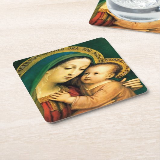 Onze dame of Good Counsel Kartonnen Onderzetters (Schuin)