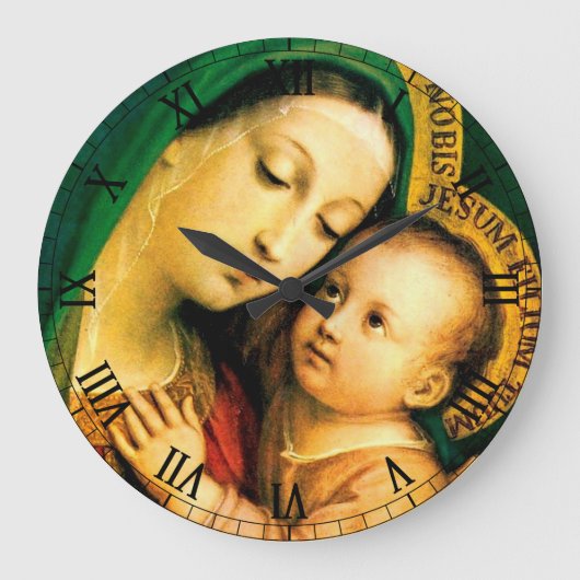 Onze dame of Good Counsel Square Wall Clock Grote Klok (Voorkant)