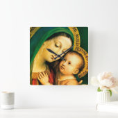 Onze dame of Good Counsel Square Wall Clock Vierkante Klok (Huis)