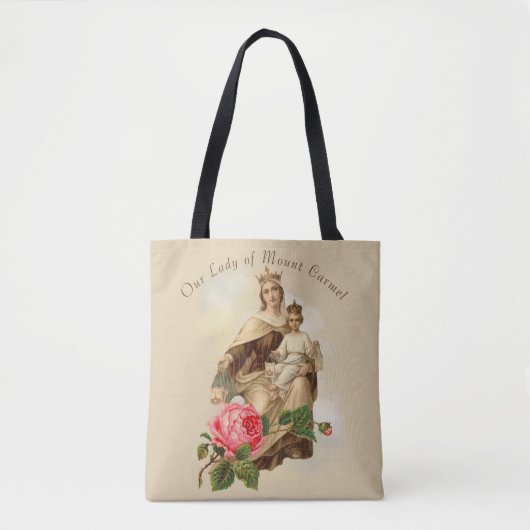 Onze dame op de berg Carmel Prayer Jesus Scapular Tote Bag (Voorkant)