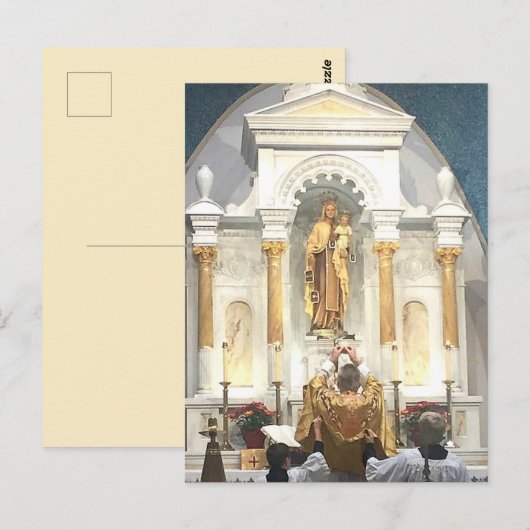 Onze dame op de berg Carmel Traditional Latijn Mas Briefkaart (Voorkant / Achterkant)