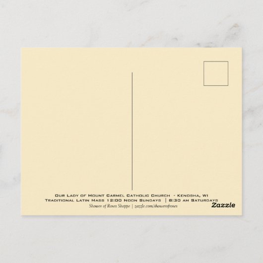 Onze dame op de berg Carmel Traditional Latijn Mas Briefkaart (Achterkant)