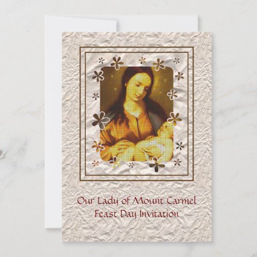 Onze dame op de feestdag van de berg Carmel Kaart (Voorkant)