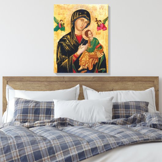 Onze Dame Perpetual Help Maagd Mary Icon Canvas Afdruk (Insitu (Slaapkamer))