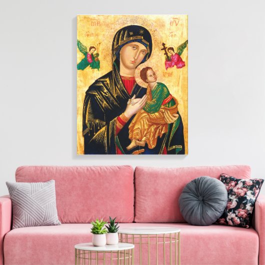 Onze Dame Perpetual Help Maagd Mary Icon Canvas Afdruk (Insitu (Woonkamer))