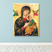Onze Dame Perpetual Help Maagd Mary Icon Canvas Afdruk (Insitu (Houten vloer))