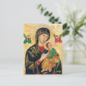 Onze Dame Perpetual Help Prayer Card Briefkaart (Staand voorkant)