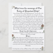 Onze Dame Perpetual Help Prayer Card Kaart (Achterkant)