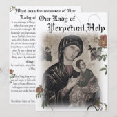 Onze Dame Perpetual Help Prayer Card Kaart (Voorkant / Achterkant)