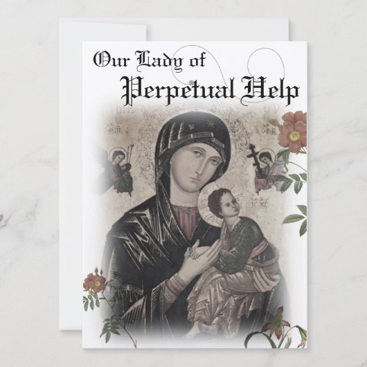 Onze Dame Perpetual Help Prayer Card Kaart (Voorkant)