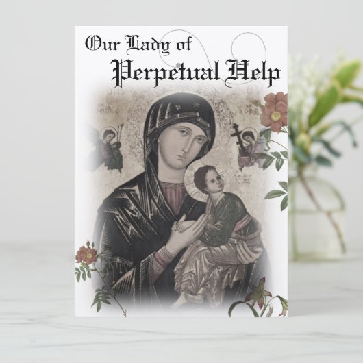 Onze Dame Perpetual Help Prayer Card Kaart (Staand voorkant)