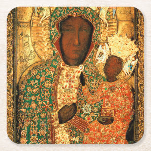 Onze dame van Czestochowa Black Madonna Poland gif Kartonnen Onderzetters