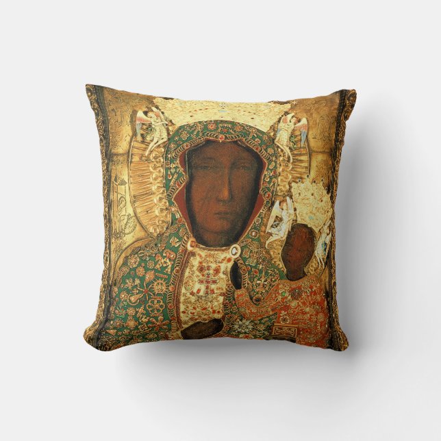 Onze dame van Czestochowa Black Madonna Poland gif Kussen (Voorkant)