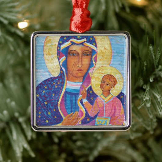 Onze dame van Czestochowa Black Madonna Poland Met Metalen Ornament (Boom)