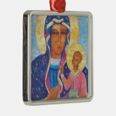 Onze dame van Czestochowa Black Madonna Poland Met Metalen Ornament (Rechts)