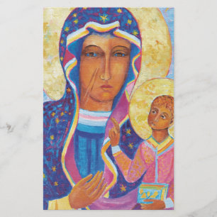 Onze dame van Czestochowa Black Madonna schilderde Briefpapier