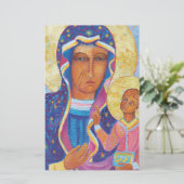 Onze dame van Czestochowa Black Madonna schilderde Briefpapier (Staand voorkant)