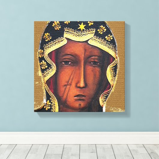 Onze dame van Czestochowa Canvas Afdruk (Insitu (Houten vloer))