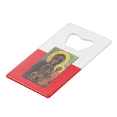 Onze dame van Czestochowa Creditkaart Flessenopener (Achterkant Gekanteld)