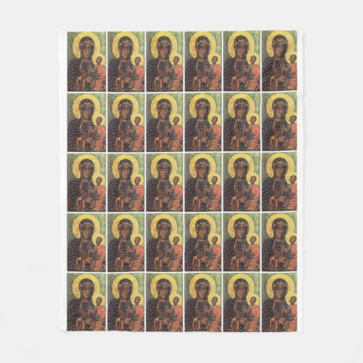 Onze dame van Czestochowa Fleece Deken (Voorkant)