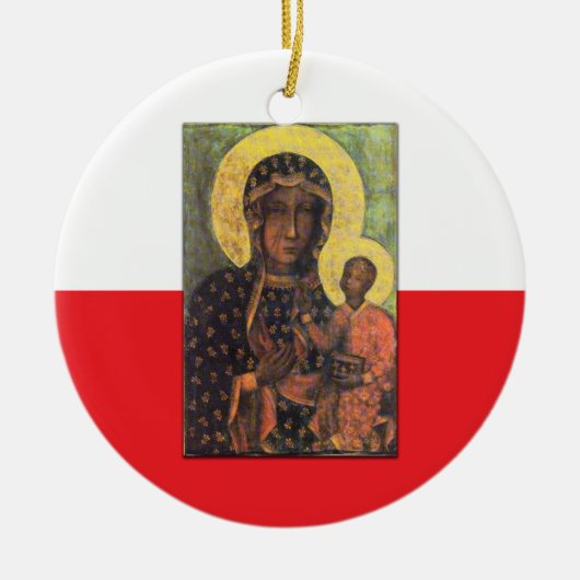 Onze dame van Czestochowa Keramisch Ornament (Voorkant)