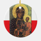 Onze dame van Czestochowa Keramisch Ornament (Achterkant)