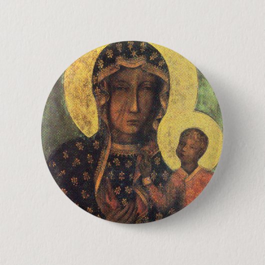 Onze dame van Czestochowa Ronde Button 5,7 Cm (Voorkant)