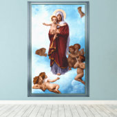 Onze dame van de Angels door William Bouguereau Canvas Afdruk (Insitu (Houten vloer))