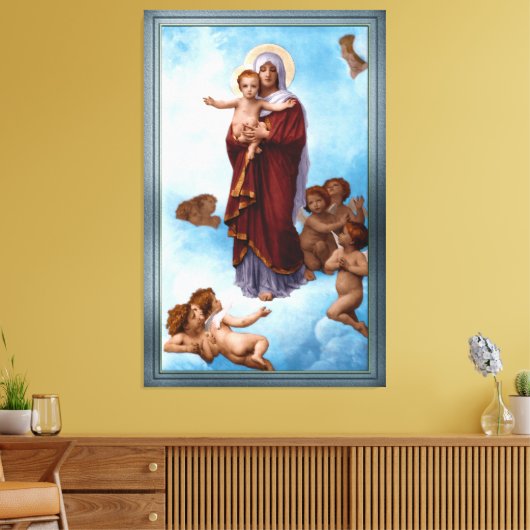 Onze dame van de Angels door William Bouguereau Canvas Afdruk (Insitu (Woonkamer))