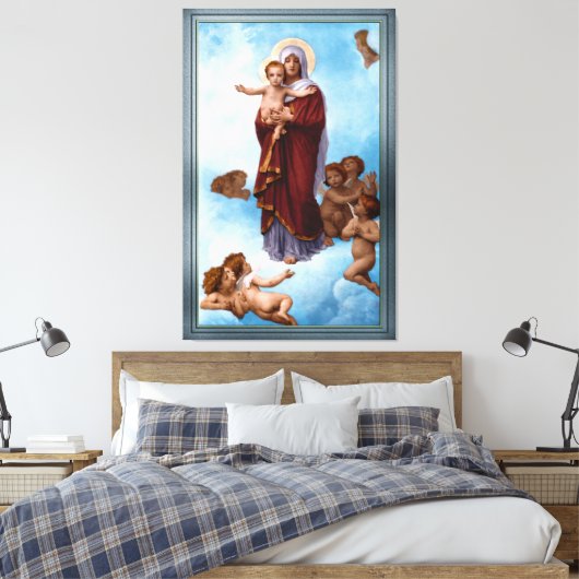 Onze dame van de Angels door William Bouguereau Canvas Afdruk (Insitu (Slaapkamer))