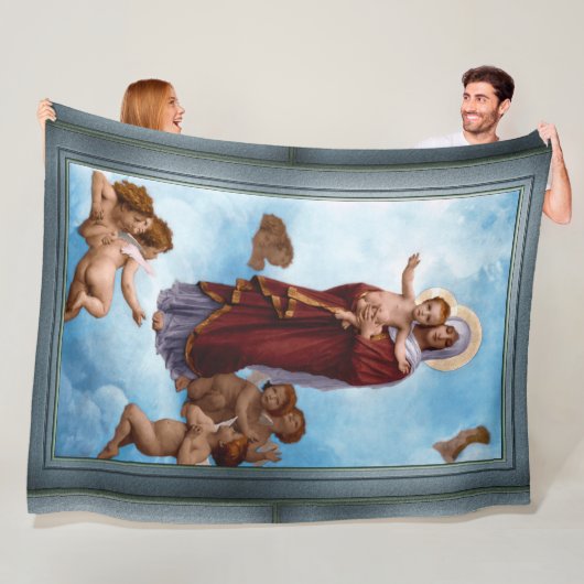 Onze dame van de Angels door William Bouguereau Fleece Deken (In situ)