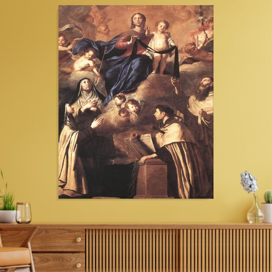 Onze dame van de berg Carmel 1641 Canvas Afdruk (Insitu (Woonkamer))