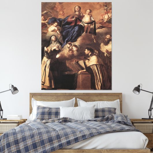 Onze dame van de berg Carmel 1641 Canvas Afdruk (Insitu (Slaapkamer))