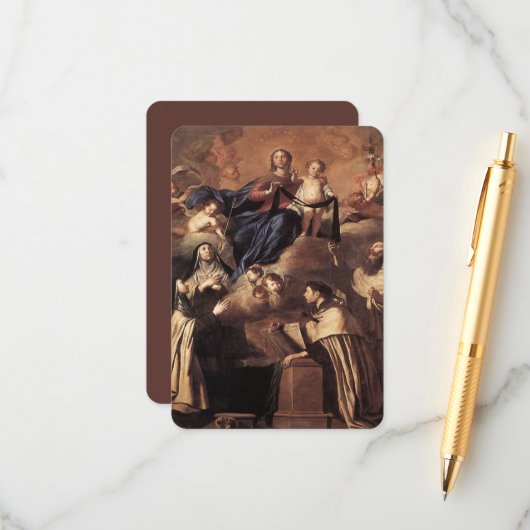 Onze dame van de berg Carmel 1641 Informatiekaartje (Voorkant / Achterkant in situ)