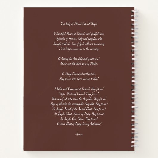 Onze dame van de berg Carmel 1641 Notitieboek (Achterkant)