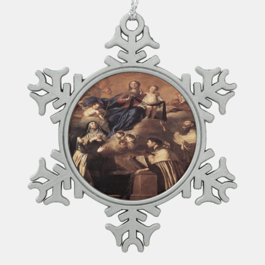 Onze dame van de berg Carmel 1641 Tin Sneeuwvlok Ornament (Voorkant)