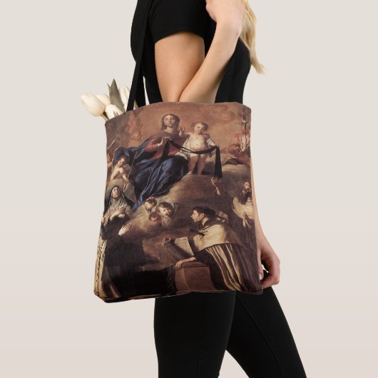 Onze dame van de berg Carmel 1641 Tote Bag (Dichtbij)