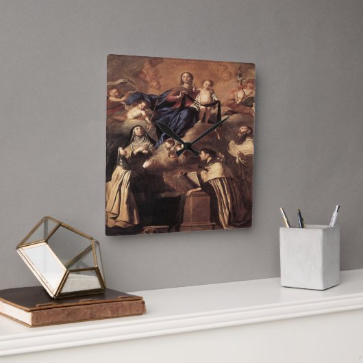 Onze dame van de berg Carmel 1641 Vierkante Klok (Kantoor)