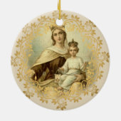 Onze dame van de berg Carmel Baby Jesus Scapular Keramisch Ornament (Achterkant)