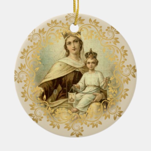 Onze dame van de berg Carmel Baby Jesus Scapular Keramisch Ornament (Voorkant)
