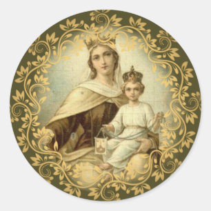 Onze dame van de berg Carmel Baby Jesus Scapular Ronde Sticker