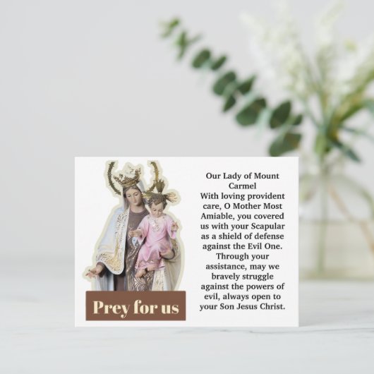 Onze dame van de berg Carmel Briefkaart (Staand voorkant)