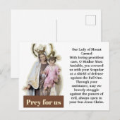 Onze dame van de berg Carmel Briefkaart (Voorkant / Achterkant)