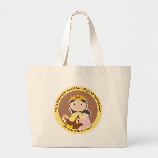 Onze dame van de berg Carmel Grote Tote Bag (Voorkant)
