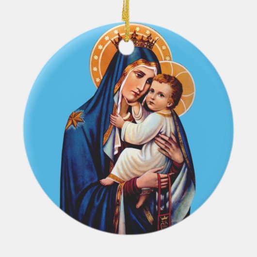 Onze dame van de berg Carmel Keramisch Ornament (Achterkant)