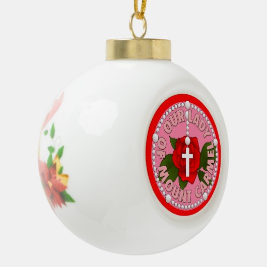Onze dame van de berg Carmel Keramische Bal Ornament (Links)