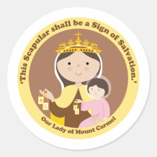Onze dame van de berg Carmel Ronde Sticker